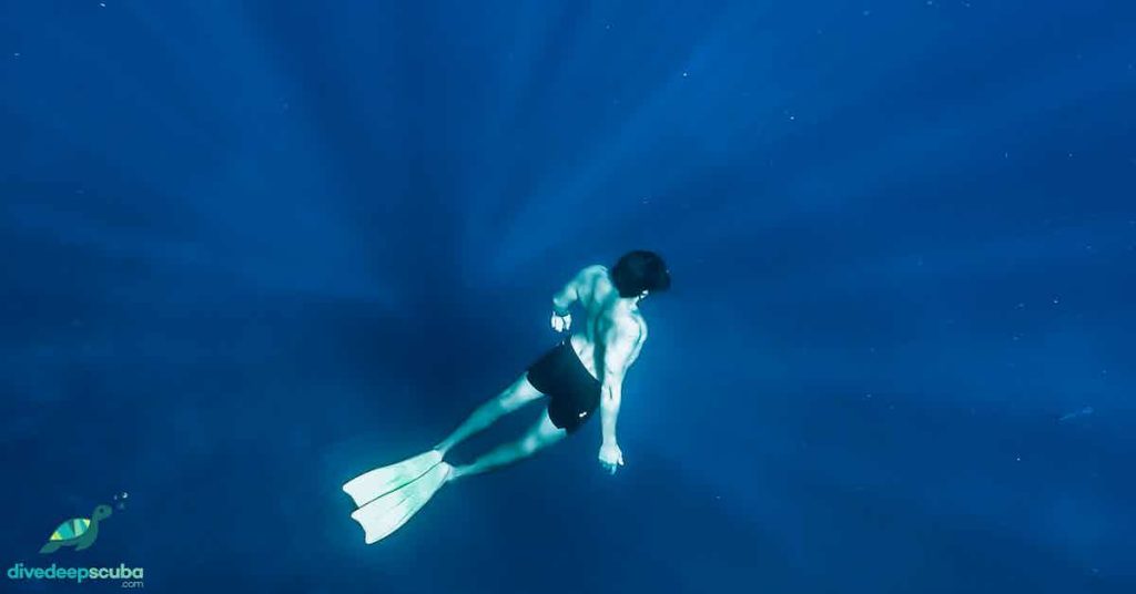 Freediver in the blue