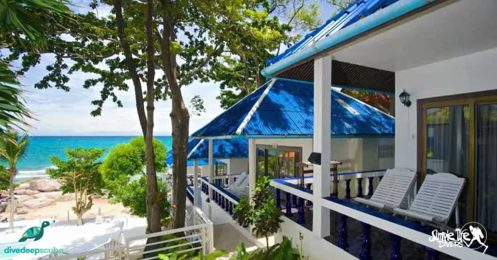 beach bungalows and training pool